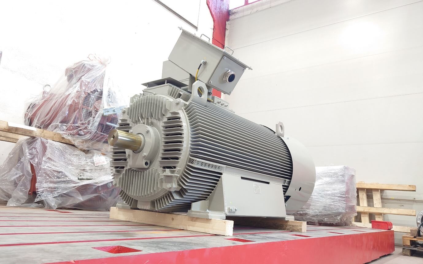 Motor de medie tensiune cu rotor cu bare de cupru H17R-500-4-ODP 1750kW pentru slot de testare